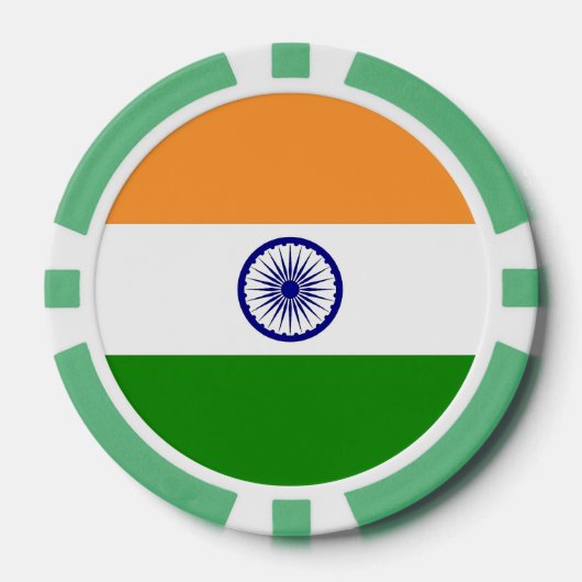 Poker chips met vlag van India (Voorkant)