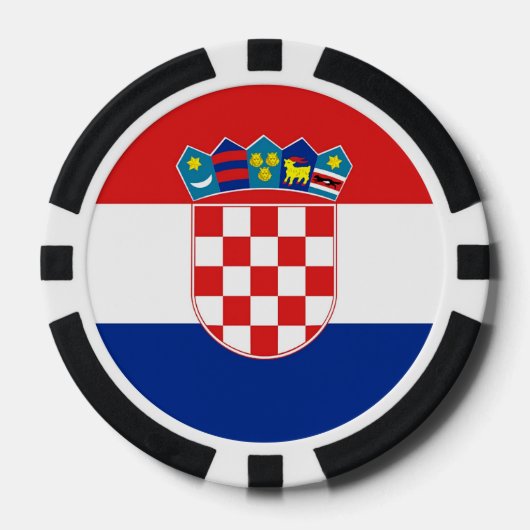Poker chips met vlag van Kroatië (Voorkant)
