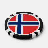 Poker chips met Vlag van Noorwegen (Enkel)