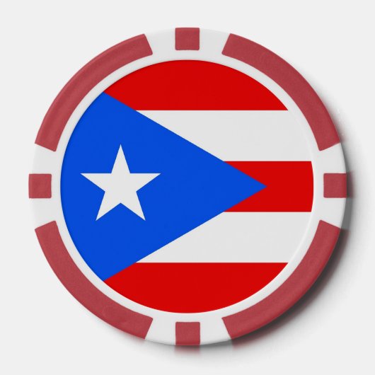 Poker chips met vlag van Puerto Rico (Voorkant)