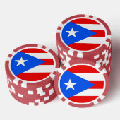 Poker chips met vlag van Puerto Rico (Opstapeling)