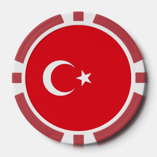 Poker chips met vlag van Turkije (Voorkant)