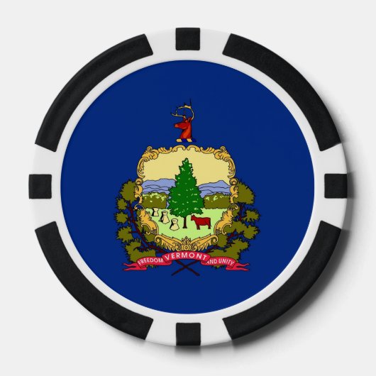 Poker chips met vlag van Vermont (Voorkant)
