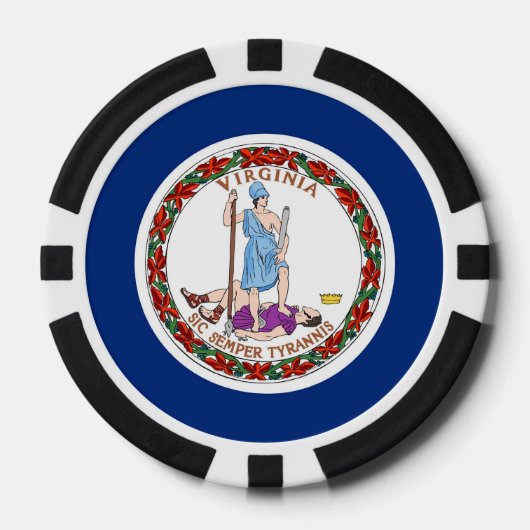 Poker chips met vlag van Virginia (Voorkant)