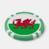 Poker chips met vlag van Wales, Verenigd Koninkrij (Enkel)