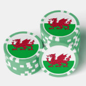 Poker chips met vlag van Wales, Verenigd Koninkrij (Opstapeling)