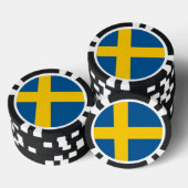 Poker chips met vlag van Zweden (Opstapeling)