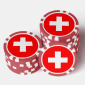Poker chips met vlag van Zwitserland (Opstapeling)