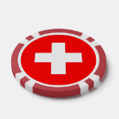 Poker chips met vlag van Zwitserland (Enkel)