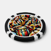 Poker Chips - Muzikanten, Gitaar, Bongo's, Geometr (Enkel)