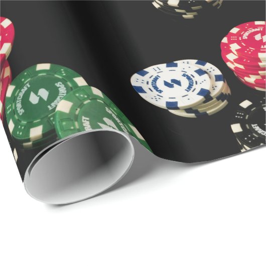 Poker Chips Pattern Cadeaupapier (Rol Hoek)