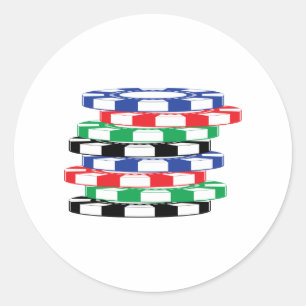 Poker chips ronde sticker