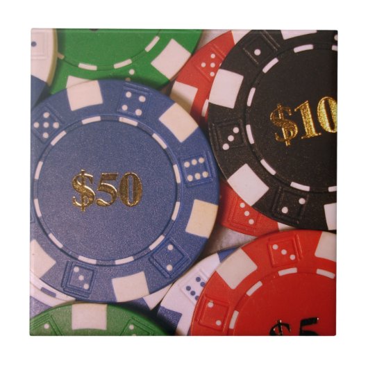 Poker Chips Tile Tegeltje (Voorkant)