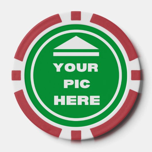 Poker Chips - Voeg je Afbeelding toe - Rood (Voorkant)