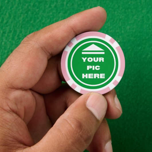 Poker Chips - Voeg je Afbeelding toe - Roze (Hand)