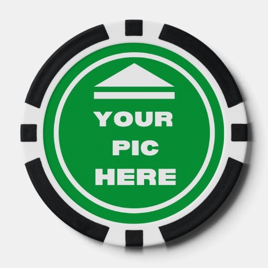 Poker Chips - Voeg je Afbeelding toe - Zwart (Voorkant)