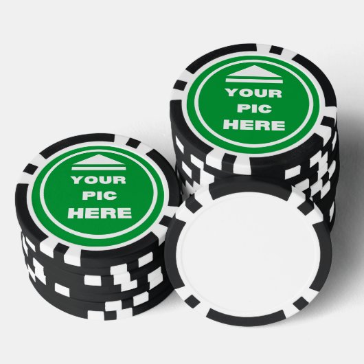 Poker Chips - Voeg je Afbeelding toe - Zwart (Opstapeling)