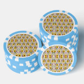 Poker chips with a vibrant floral pattern (Opstapeling)