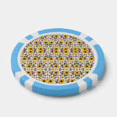 Poker chips with a vibrant floral pattern (Enkel)