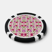 Poker chips with a vibrant pink floral pattern  (Enkel)