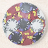 Poker chips zandsteen onderzetter (Voorkant)