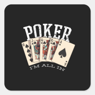 Poker citaat voor gokker vierkante sticker