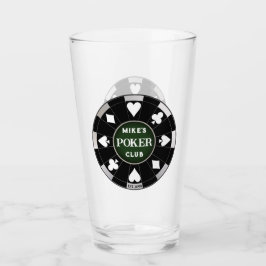 Poker Club Black Poker Chip w Plays Glas