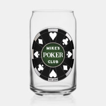 Poker Club Chip Bier Kan Glas Drinkware