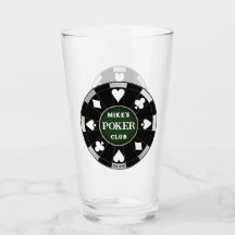 Poker Club Chip Bier Soda Glas Drinkware
