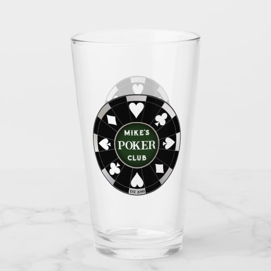Poker Club Chip Bier Soda Glas Drinkware (Voorkant)