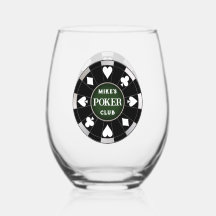 Poker Club Chip Bier Stemless Wijnglas Drinkware