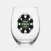 Poker Club Chip Bier Stemless Wijnglas Drinkware Zonder Voet (Achterkant)