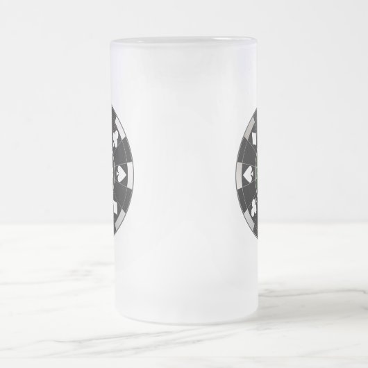 Poker Club Chip Frosted Beer Mok Glas Drinkware (Center)