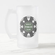 Poker Club Chip Frosted Beer Mok Glas Drinkware