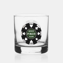 Poker Club Chip Whiskey Rocks Glas Drinkware