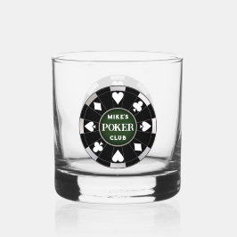 Poker Club Chip Whiskey Rocks Glas Drinkware