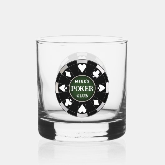 Poker Club Chip Whiskey Rocks Glas Drinkware (Achterkant)