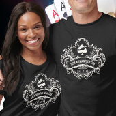Poker Club League Toernooi Naam Sponsor op Terug T-shirt