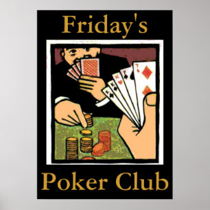 Poker Club Sign., tekst bewerken Poster