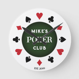 Poker Club Zwart Poker Chip Ronde Klok