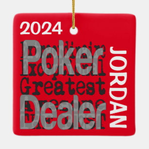 Poker Dealer Extraordinaire CUSTOM Keramisch Ornament
