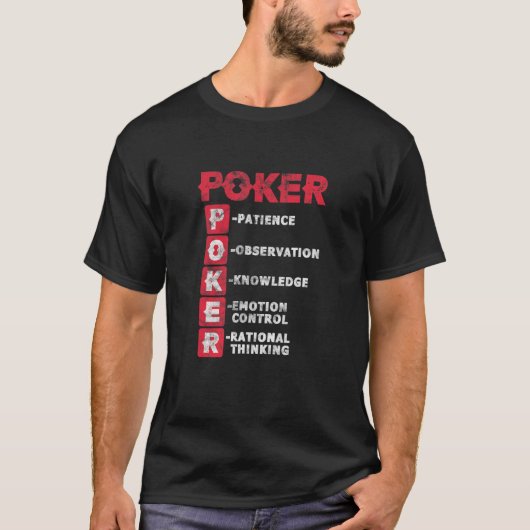 Poker Definition casino Gambler Distresse T-shirt (Voorkant)