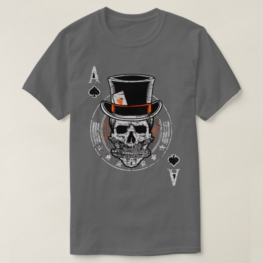 poker Design Ace of Spades Chip Skull Edit T-shirt (Design voorkant)