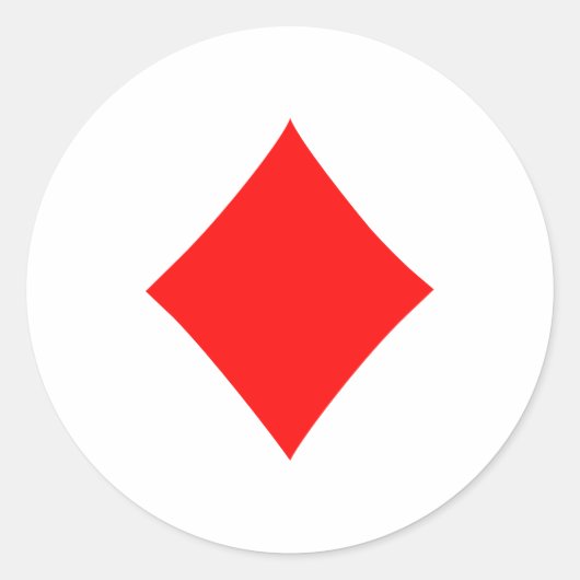 Poker diamanten ronde sticker (Voorkant)