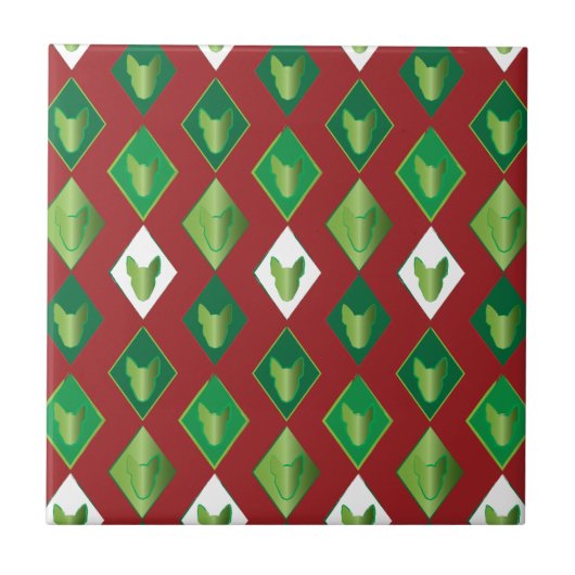 Poker Diamond Bull Terrier Tegeltje (Voorkant)