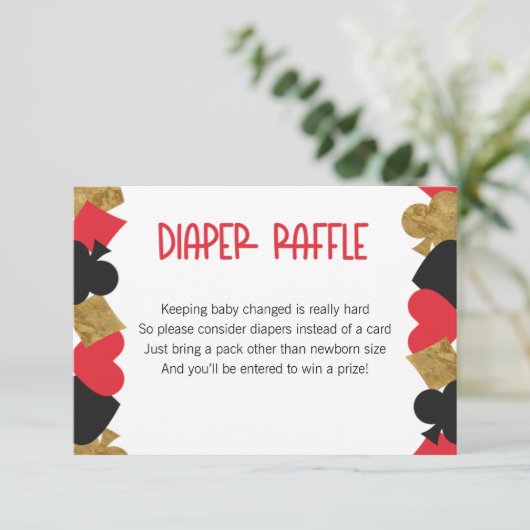 Poker Diaper Raffle Kaart (Staand voorkant)