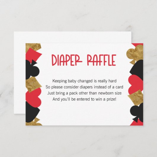 Poker Diaper Raffle Kaart (Voorkant / Achterkant)