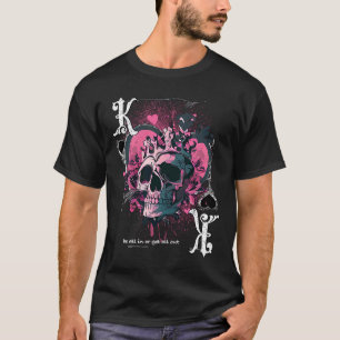 Poker die Kaart speelt koning van de hartenschedel T-shirt