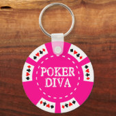 POKER DIVA POKER CHIP SLEUTELHANGER (Voorkant)