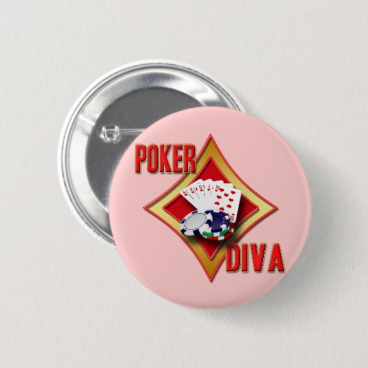 POKER DIVA RONDE BUTTON 5,7 CM (Voorkant /achterkant)